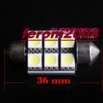 Led bec C5W FESTOON SOFIT CANBUS 6 SMD 5050 36 mm de culoare alb, fara eroare de bec ars